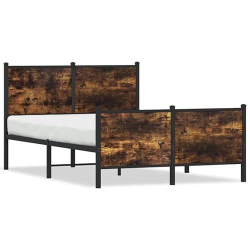 Eleganz Metallbett 120x200 cm Räuchereiche - Modernes Schlafzimmerbett ohne Matratze | Langlebig & Stabil | Ideal für kleine Räume Eleganz Metallbett 120x200 cm Räuchereiche - Modernes Schlafzimmerbett ohne Matratze | Langlebig & Stabil | Ideal für kleine Räume von Eleganz