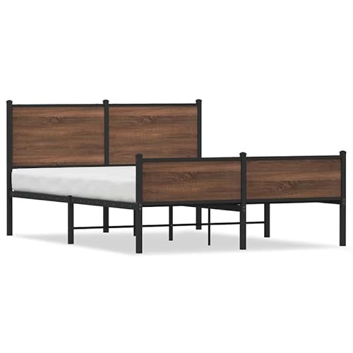 Eleganz Metallbett 140x200 cm Eichen-Optik mit Kopfteil - Stabiles Hochbett für Erwachsene & Jugendliche - Modernes Schlafzimmermöbel ohne Matratze Eleganz Metallbett 140x200 cm Eichen-Optik mit Kopfteil - Stabiles Hochbett für Erwachsene & Jugendliche - Modernes Schlafzimmermöbel ohne Matratze von Eleganz