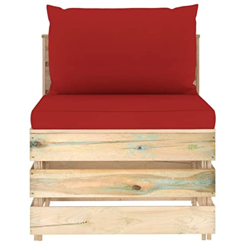 Eleganz Modulares Mittelsofa mit Kissen – Grün, Imprägniertes Holz – Langlebig & Bequem für Wohnzimmer oder Garten – Platzsparend & Stilvoll Eleganz Modulares Mittelsofa mit Kissen – Grün, Imprägniertes Holz – Langlebig & Bequem für Wohnzimmer oder Garten – Platzsparend & Stilvoll von Eleganz