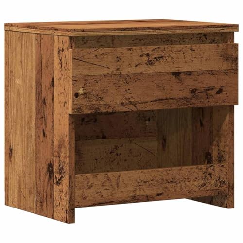 Eleganz Nachttisch Altholz-Optik 40x30x39 cm Holzwerkstoff - Moderner Beistelltisch für Schlafzimmer, Wohnzimmer - Stilvoll & Platzsparend von Eleganz