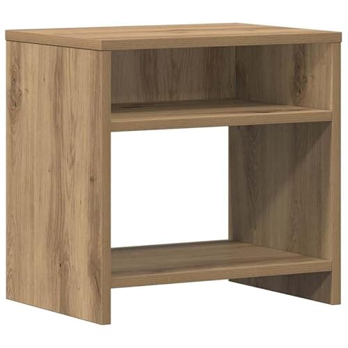 Eleganz Nachttisch aus Holzwerkstoff Artisan-Eiche 40x30x40 cm - Schlafzimmer Kommode mit modernem Design, langlebig und platzsparend von Eleganz