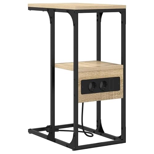 Eleganz Nachttisch aus Holzwerkstoff - Schlafzimmer Kommode mit Stauraum (41,5 x 26 x 60,5 cm) - Stilvolles Möbelstück in Sonoma Eiche Optik von Eleganz
