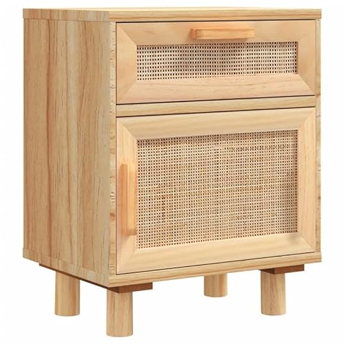 Eleganz Nachttisch aus Massivholz Kiefer und Natur-Rattan | Schlafzimmer Sideboard mit 2 Schubladen | Robust und Stilvoll für kleine Räume Eleganz Nachttisch aus Massivholz Kiefer und Natur-Rattan | Schlafzimmer Sideboard mit 2 Schubladen | Robust und Stilvoll für kleine Räume von Eleganz