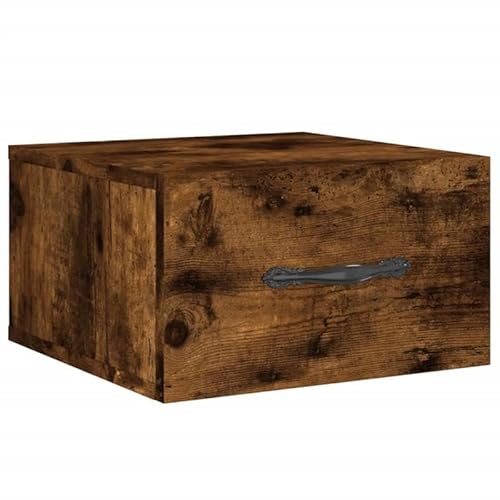 Eleganz Nachttisch aus Räuchereiche 35x35x20 cm - Moderner Wandtisch für Wohnzimmer, Schlafzimmer oder Flur - Stabiles Holzwerkstoff-Design, Platzsparend & Stilvoll von Eleganz