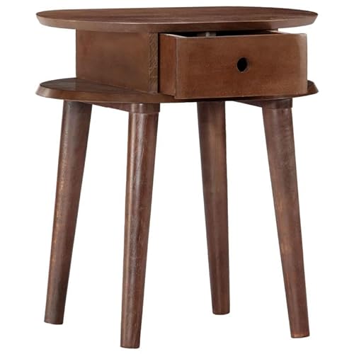 Eleganz Nachttisch aus massivem Akazienholz - Wohnzimmermöbel-Set mit braunem Finish, 50x35x55 cm - Stilvoll & langlebig für Ihr Schlafzimmer oder Wohnzimmer von Eleganz