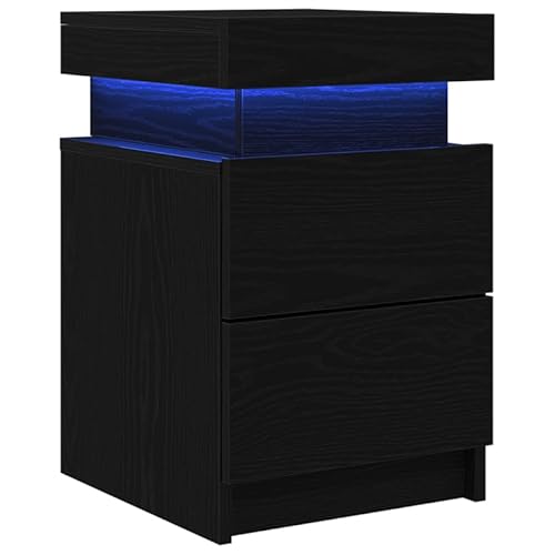 Eleganz Nachttisch mit -Leuchten Schwarz Eiche 35x39x55 cm - Moderner Beistelltisch aus Holzwerkstoff fürs Schlafzimmer, Nachttisch mit Stauraum & warmem Licht Eleganz Nachttisch mit -Leuchten Schwarz Eiche 35x39x55 cm - Moderner Beistelltisch aus Holzwerkstoff fürs Schlafzimmer, Nachttisch mit Stauraum & warmem Licht von Eleganz