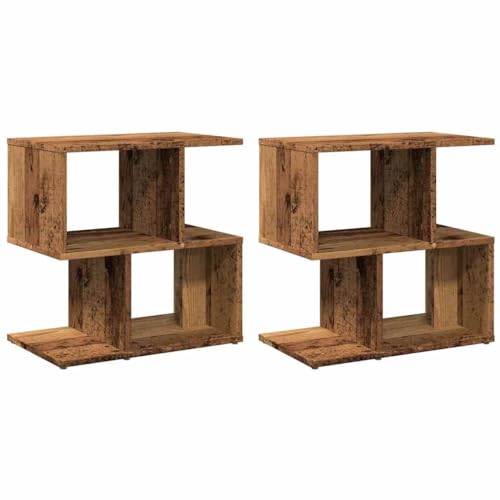 Eleganz Nachttische 2 STK. Altholz-Optik 50x30x51,5 cm Holzwerkstoff - Stilvolle Beistelltische für Schlafzimmer, langlebig & platzsparend von Eleganz