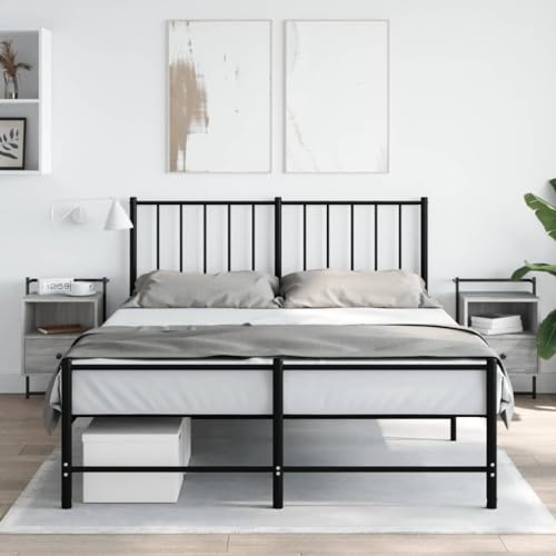Eleganz Nachttische 2 STK. Grau Sonoma 40x30x61 cm aus Holzwerkstoff & Metall - Platzsparend & Modern für Schlafzimmer von Eleganz