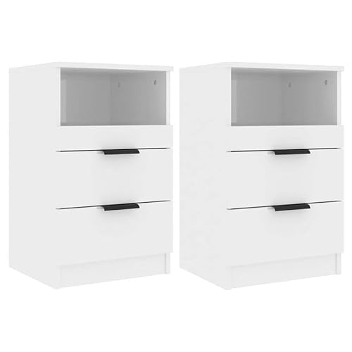 Eleganz Nachttische 2 STK. Hochglanz-Weiß aus Holzwerkstoff - Moderne Beistelltische für Schlafzimmer, langlebig & platzsparend Eleganz Nachttische 2 STK. Hochglanz-Weiß aus Holzwerkstoff - Moderne Beistelltische für Schlafzimmer, langlebig & platzsparend von Eleganz