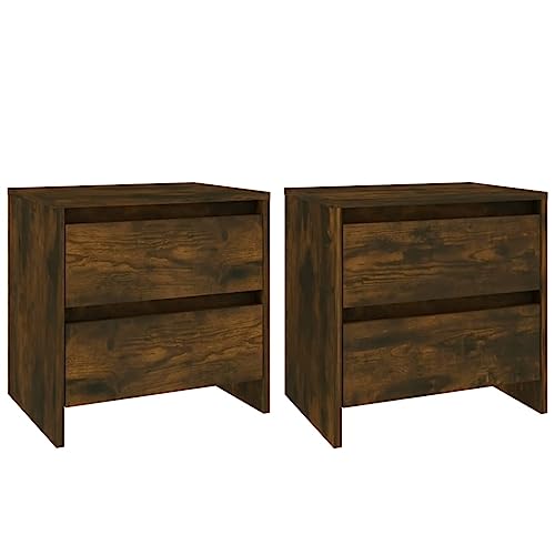Eleganz Nachttische 2 STK. Räuchereiche 45x34,5x44,5 cm Holzwerkstoff - Modernes Design, Platzsparend, Ideal für Schlafzimmer Eleganz Nachttische 2 STK. Räuchereiche 45x34,5x44,5 cm Holzwerkstoff - Modernes Design, Platzsparend, Ideal für Schlafzimmer von Eleganz