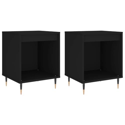 Eleganz Nachttische 2 STK. Schwarz 40x35x50 cm aus Holzwerkstoff & Metall - Modern & Langlebig für Schlafzimmer & Gästezimmer Eleganz Nachttische 2 STK. Schwarz 40x35x50 cm aus Holzwerkstoff & Metall - Modern & Langlebig für Schlafzimmer & Gästezimmer von Eleganz