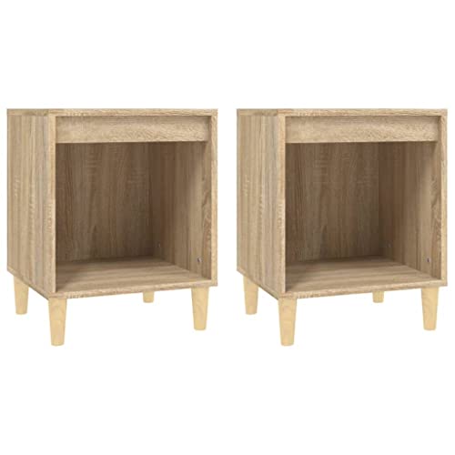 Eleganz Nachttische 2 STK. Sonoma-Eiche 40x35x50 cm - Holzwerkstoff - Stilvoll & Langlebig - Perfekt für Schlafzimmer & Gästezimmer von Eleganz