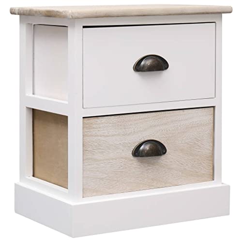Eleganz Nachttische 2 STK. Weiß und Natur 38×28×45 cm aus Paulownia-Holz - Leicht & Langlebig für Schlafzimmer & Gästezimmer Eleganz Nachttische 2 STK. Weiß und Natur 38×28×45 cm aus Paulownia-Holz - Leicht & Langlebig für Schlafzimmer & Gästezimmer von Eleganz