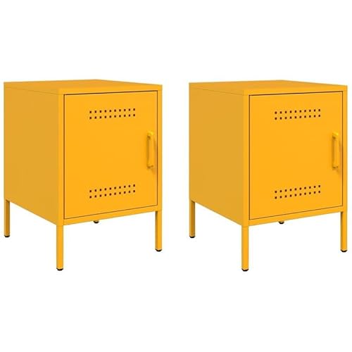 Eleganz Nachttische 2 Stück Senfgelb | 36x39x50,5 cm | Stahl Gestell | Moderner Beistelltisch für Schlafzimmer | Robuste & Platzsparende Lösung Eleganz Nachttische 2 Stück Senfgelb | 36x39x50,5 cm | Stahl Gestell | Moderner Beistelltisch für Schlafzimmer | Robuste & Platzsparende Lösung von Eleganz