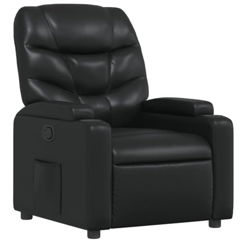 Eleganz Ottoman Relaxsessel Schwarz Kunstleder – Moderner Hocker mit Luxus-Optik für Wohnzimmer & Schlafzimmer, Plüschig & Bequem, Platzsparend von Eleganz