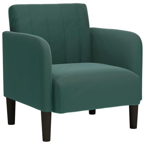 Eleganz Ottoman Sessel mit Armlehnen, Dunkelgrün Samt 54 cm – Bequemer Sitzhocker für Wohnzimmer & Schlafzimmer, Langlebig & Stilvoll von Eleganz