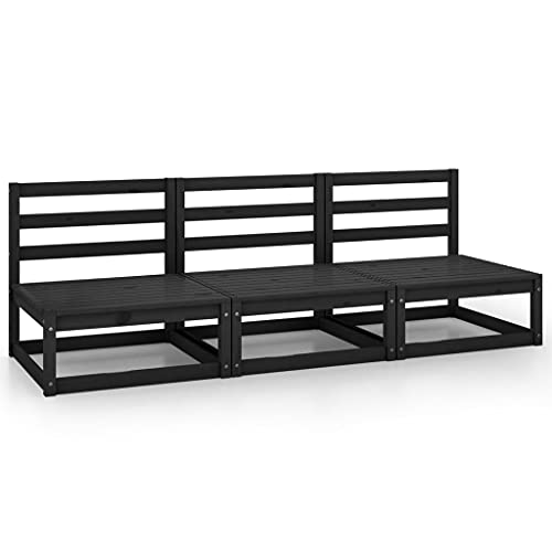 Eleganz Outdoor-Sofa 3-Sitzer Schwarz aus massivem Kiefernholz – Langlebiges Gartensitzmöbel für Terrasse und Garten Eleganz Outdoor-Sofa 3-Sitzer Schwarz aus massivem Kiefernholz – Langlebiges Gartensitzmöbel für Terrasse und Garten von Eleganz