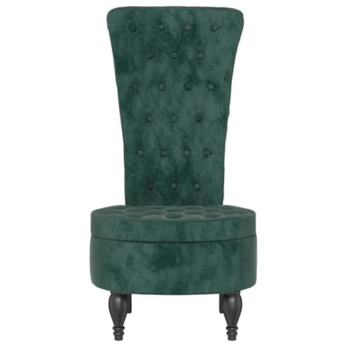 Eleganz Polsterstuhl mit hoher Rückenlehne - Dunkelgrüner Samtbezug (100% Polyester) & Massivholzrahmen - Bequemer Esszimmerstuhl für Wohnzimmer & Büro von Eleganz