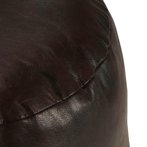 Eleganz Pouf Dunkelbraun 60 x 30 cm aus echtem Ziegenleder – Lederhocker für Wohnzimmer, Lounge & Balkon – Stilvoll & langlebig – Komfortabler Sitzhocker von Eleganz