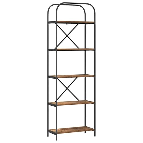 Eleganz Regal Altholz 60x30x183cm aus Holzwerkstoff - Stilvolles Regalsystem für Wohnzimmer, Küche oder Büro - Robust & Platzsparend - Perfekt für kleine Räume von Eleganz