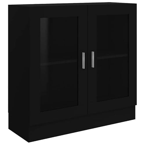Eleganz Regal Vitrinenschrank Schwarz 82,5x30,5x80 cm aus Holzwerkstoff mit Glas - Modernes Regalsystem für Wohnzimmer, Küche oder Flur - Stilvolle Aufbewahrung & Präsentation Eleganz Regal Vitrinenschrank Schwarz 82,5x30,5x80 cm aus Holzwerkstoff mit Glas - Modernes Regalsystem für Wohnzimmer, Küche oder Flur - Stilvolle Aufbewahrung & Präsentation von Eleganz
