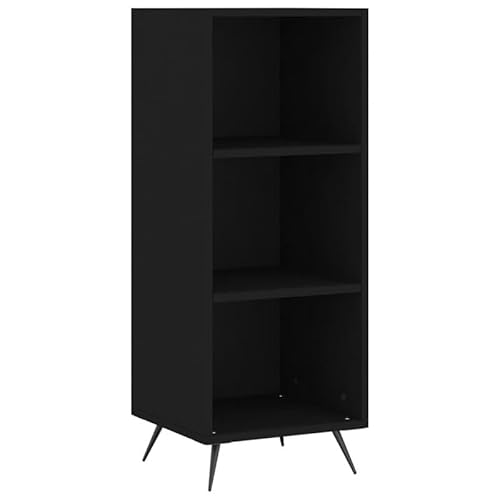 Eleganz Regalschrank Schwarz 90 cm – Moderner Bücherregal für Wohnzimmer & Homeoffice | Stabiles Holzwerkstoff-Design | Platzsparend & Stilvoll (34,5x32,5x90 cm) von Eleganz