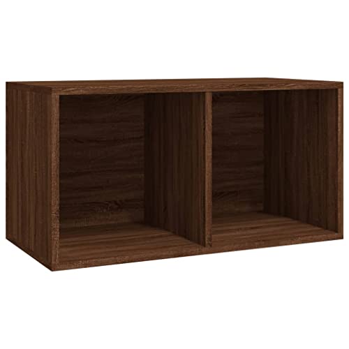 Eleganz Regalsystem Braun Eiche-Optik 71x34x36 cm Holzwerkstoff | Stilvolles Aufbewahrungssystem für Schallplatten | Robust & Langlebig | Perfekt für Wohnzimmer & Musikzimmer von Eleganz