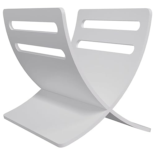 Eleganz Regalsystem Zeitungsständer aus Pappelsperrholz - Freistehend, Weiß - Langlebig & Umweltfreundlich für Wohnzimmer & Büro von Eleganz