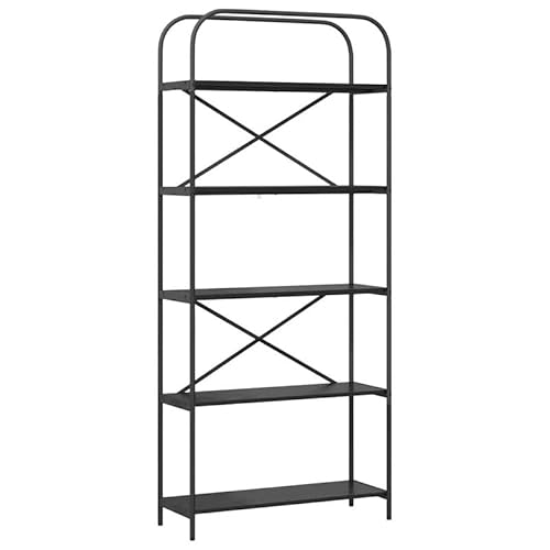 Eleganz Regalsystem aus Holzwerkstoff - Schwarze Eiche 80 x 30 x 183 cm - Stabiles Regal für Wohnzimmer, Büro oder Küche - Platzsparend & langlebig von Eleganz