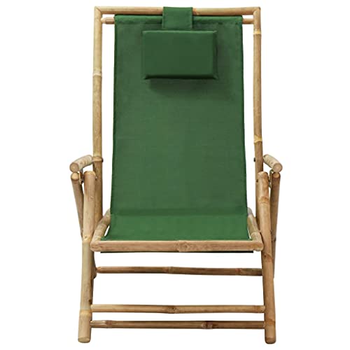 Eleganz Relaxstuhl Verstellbar aus Bambus und Stoff (100% Polyester) – Perfekt für Garten, Terrasse oder Balkon – Langlebig und Umweltfreundlich von Eleganz