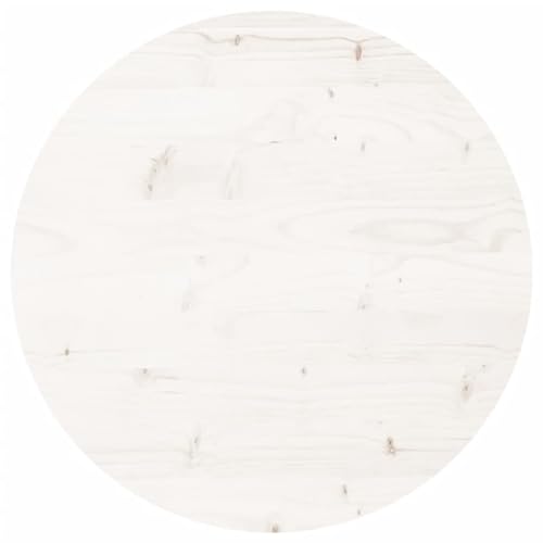 Eleganz Round Table Top White Ø50x3 cm Solid Pine Wood - Durable & Eco-Friendly Dining Table Surface for Indoor Use, Perfect for Small Spaces von Eleganz