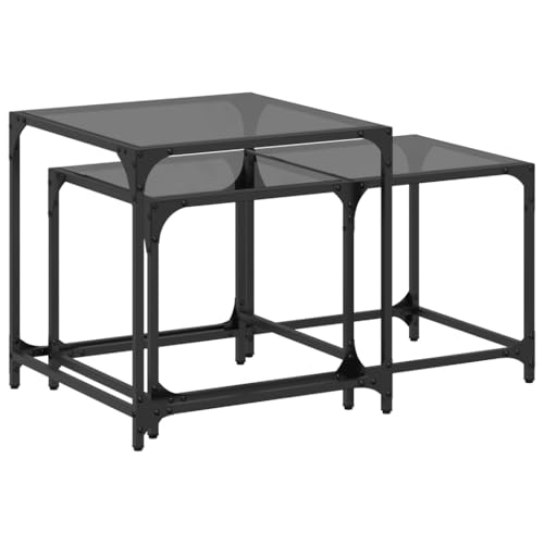 Eleganz Satztische 2 STK. mit Glasplatte - Modernes Design für Wohnzimmer oder Balkon - Stahl & Glas - Robust & Langlebig Eleganz Satztische 2 STK. mit Glasplatte - Modernes Design für Wohnzimmer oder Balkon - Stahl & Glas - Robust & Langlebig von Eleganz