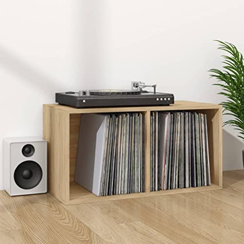 Eleganz Schallplatten-Aufbewahrungsbox aus Holzwerkstoff - Stilvolle Regalsysteme für Vinyl-Liebhaber - Platzsparend & Langlebig - Ideal für Wohnzimmer & Musikzimmer von Eleganz
