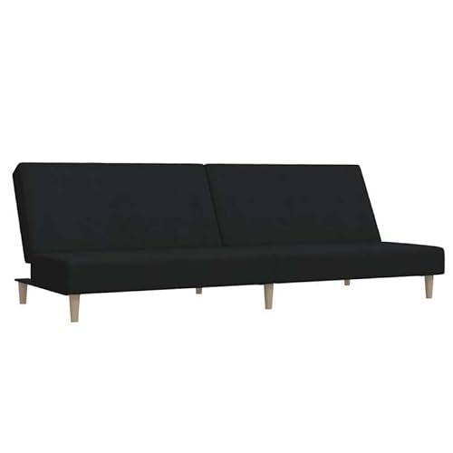 Eleganz Schlafsofa 2-Sitzer Schwarz Stoff – Futon für Wohnzimmer oder Schlafzimmer, platzsparend & bequem – Ideal für kleine Räume und Gäste Eleganz Schlafsofa 2-Sitzer Schwarz Stoff – Futon für Wohnzimmer oder Schlafzimmer, platzsparend & bequem – Ideal für kleine Räume und Gäste von Eleganz