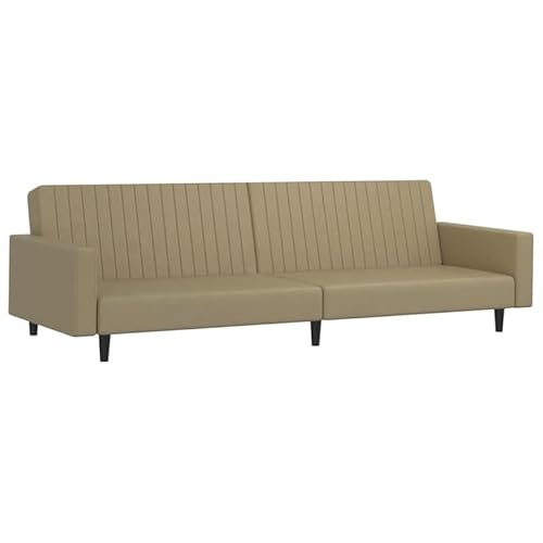 Eleganz Schlafsofa 2-Sitzer in Cappuccino-Braun aus Kunstleder – Futon mit modernem Design für Wohnzimmer oder Gastbereich, platzsparend & bequem von Eleganz