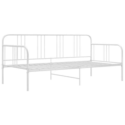 Eleganz Schlafsofa 90x200 cm Weiß Metall - Komfortables Bettgestell für Wohnzimmer & Gästezimmer, Platzsparend & Langlebig, Ideal für kleine Räume Eleganz Schlafsofa 90x200 cm Weiß Metall - Komfortables Bettgestell für Wohnzimmer & Gästezimmer, Platzsparend & Langlebig, Ideal für kleine Räume von Eleganz