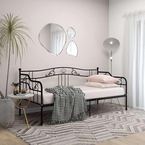 Eleganz Schlafsofa Bettgestell 90x200 cm Schwarz Metall - Modernes Sofabett für Wohnzimmer & Gastzimmer - Platzsparend & Langlebig - Ideal für kleine Räume Eleganz Schlafsofa Bettgestell 90x200 cm Schwarz Metall - Modernes Sofabett für Wohnzimmer & Gastzimmer - Platzsparend & Langlebig - Ideal für kleine Räume von Eleganz