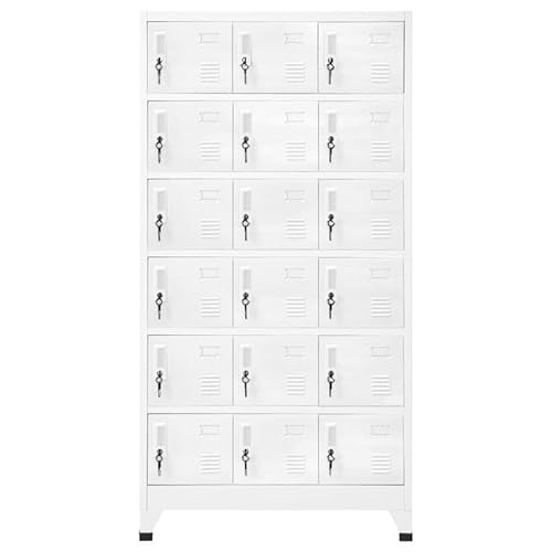 Eleganz Schließfachschrank mit 18 Fächern aus Metall für Wohnzimmer | 90x40x180 cm | Stabile Aufbewahrungslösung für Dokumente & Ordner | Modernes Design für Büro oder Homeoffice von Eleganz