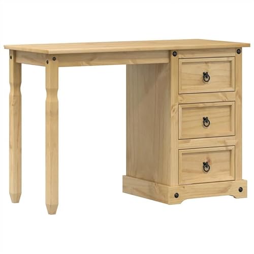 Eleganz Schminktisch Corona 110x47x75 cm aus massivem Kiefernholz mit Honigwachs-Finish - Arbeitsplatz im Großraumbüro, langlebig & stilvoll von Eleganz