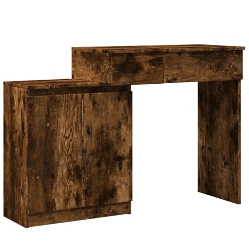 Eleganz Schminktisch mit -Beleuchtung Räuchereiche 115x37x110,5 cm - Schlafzimmermöbel-Set mit Spiegel und Stauraum, moderner Makeup-Tisch für Damenschlafzimmer Eleganz Schminktisch mit -Beleuchtung Räuchereiche 115x37x110,5 cm - Schlafzimmermöbel-Set mit Spiegel und Stauraum, moderner Makeup-Tisch für Damenschlafzimmer von Eleganz