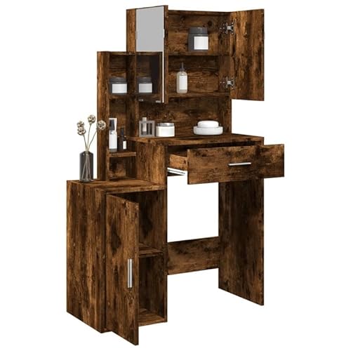 Eleganz Schminktisch mit Schrank Räuchereiche 80x35x132 cm - Schlafzimmer Schminkkommode mit Spiegel und Stauraum - Stilvolles Möbelstück für das Schlafzimmer Eleganz Schminktisch mit Schrank Räuchereiche 80x35x132 cm - Schlafzimmer Schminkkommode mit Spiegel und Stauraum - Stilvolles Möbelstück für das Schlafzimmer von Eleganz