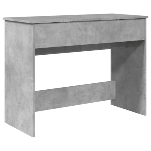 Eleganz Schminktisch mit Spiegel Betongrau 100x45x76 cm - Schlafzimmermöbel Set mit großem Spiegel & Stauraum, modernes Design für Badezimmer oder Schlafzimmer von Eleganz