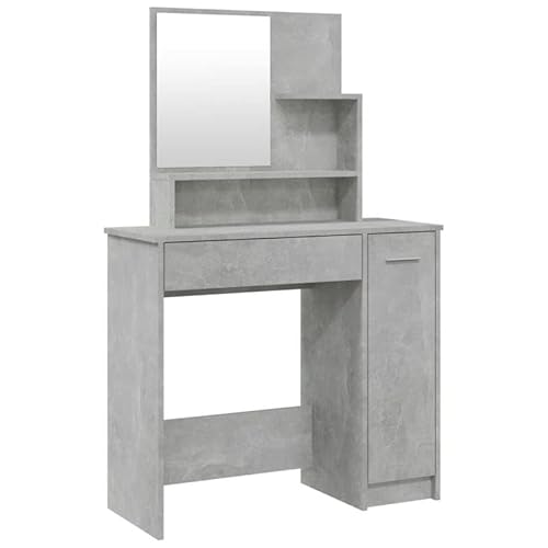 Eleganz Schminktisch mit Spiegel Betongrau 86,5x35x136 cm – Moderner Schminktisch aus Holzwerkstoff für das Schlafzimmer | Stilvoll & Platzsparend Eleganz Schminktisch mit Spiegel Betongrau 86,5x35x136 cm – Moderner Schminktisch aus Holzwerkstoff für das Schlafzimmer | Stilvoll & Platzsparend von Eleganz