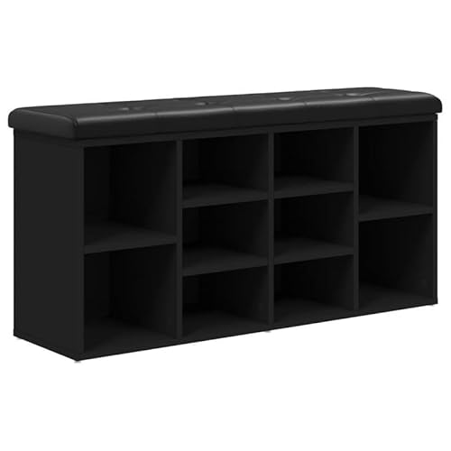 Eleganz Schminktischhocker Schwarz 102x32x50 cm aus Holzwerkstoff - Stylischer & Stabiler Hocker für Kosmetikbereich | Platzsparend & langlebig von Eleganz