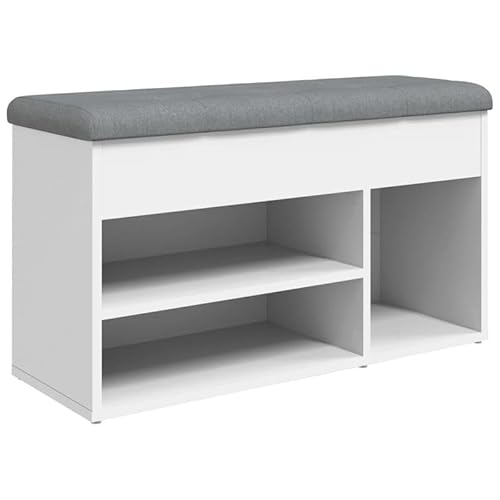 Eleganz Schminktischhocker Weiß 82x32x45,5 cm aus Holzwerkstoff - Stabiles & Platzsparendes Hockerbank für Kosmetikbereich, Schlafzimmer oder Bad von Eleganz