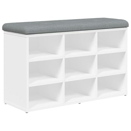 Eleganz Schminktischhocker Weiß 82x32x50 cm aus Holzwerkstoff - Stabile Schuhbank mit modernem Design, platzsparend für Wohnzimmer, Schlafzimmer oder Flur von Eleganz