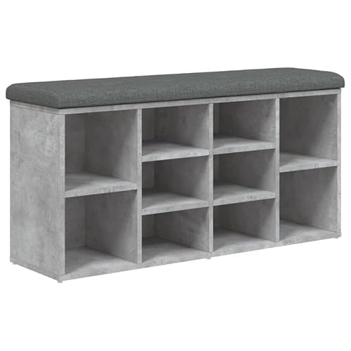 Eleganz Schminktischhocker aus Holzwerkstoff - Stabile Schuhbank Betongrau 102x32x50 cm - Perfekt für Wohnzimmer, Schlafzimmer oder Flur - Modernes Design & Platzsparend von Eleganz