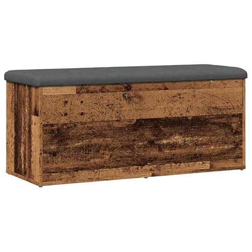 Eleganz Schminktischhocker mit Stauraum - Altholz-Optik 102x42x45 cm aus Holzwerkstoff - Stilvolle & praktische Sitzbank für Schlafzimmer & Wohnbereich von Eleganz