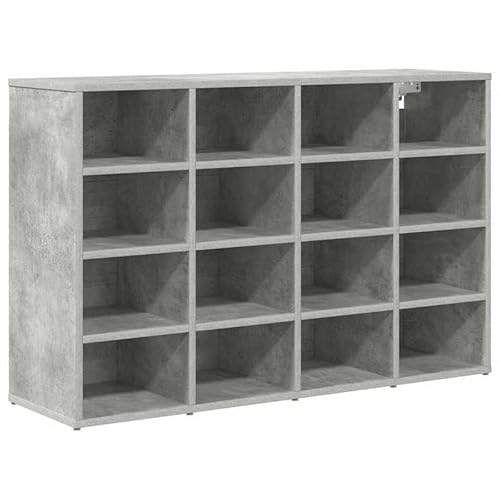 Eleganz Schuhschrank mit Regal aus Holzwerkstoff - Platzsparender Schuhschrank für Flur & Eingangsbereich, Betongrau 103x30x67 cm - Stabile Aufbewahrung für bis zu 30 Paar Schuhe von Eleganz