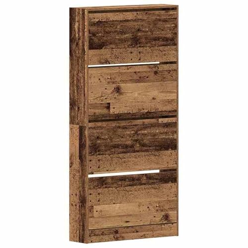 Eleganz Schuhschrank mit Tür Altholz 80 x 21 x 163.5 cm - Moderner Schuhschrank aus Holzwerkstoff für Flur oder Eingangsbereich - Stabile Aufbewahrungslösung für Schuhe und Accessoires Eleganz Schuhschrank mit Tür Altholz 80 x 21 x 163.5 cm - Moderner Schuhschrank aus Holzwerkstoff für Flur oder Eingangsbereich - Stabile Aufbewahrungslösung für Schuhe und Accessoires von Eleganz